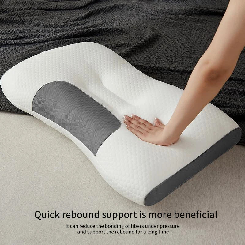 Orthopedic Cervical Support Pillow with Soybean Fiber Massage Technology for SPA Therapy