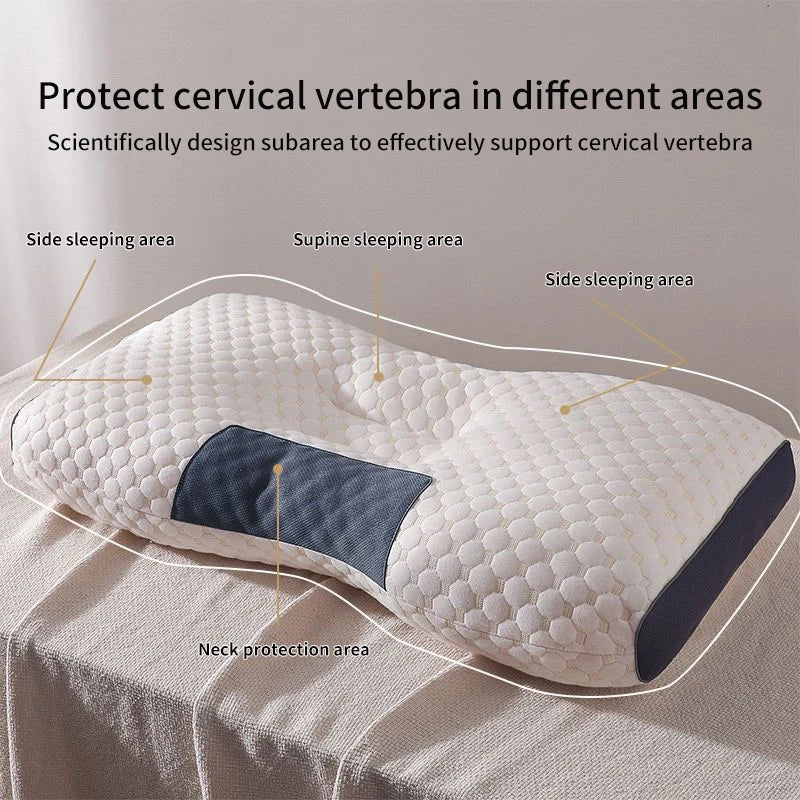 Orthopedic Cervical Support Pillow with Soybean Fiber Massage Technology for SPA Therapy