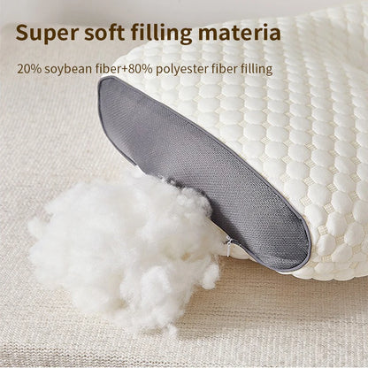 Orthopedic Cervical Support Pillow with Soybean Fiber Massage Technology for SPA Therapy