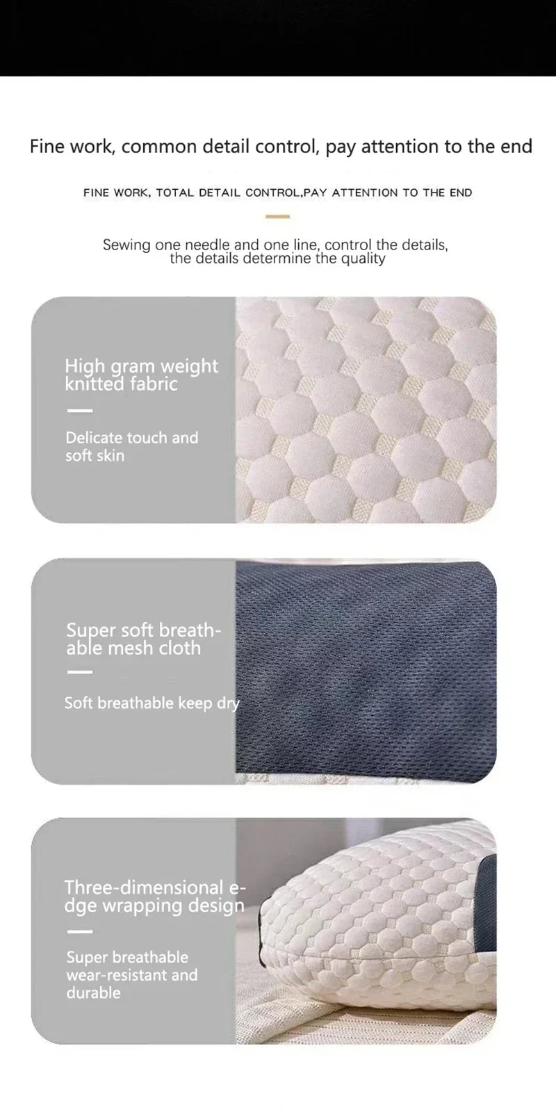 Orthopedic Cervical Support Pillow with Soybean Fiber Massage Technology for SPA Therapy